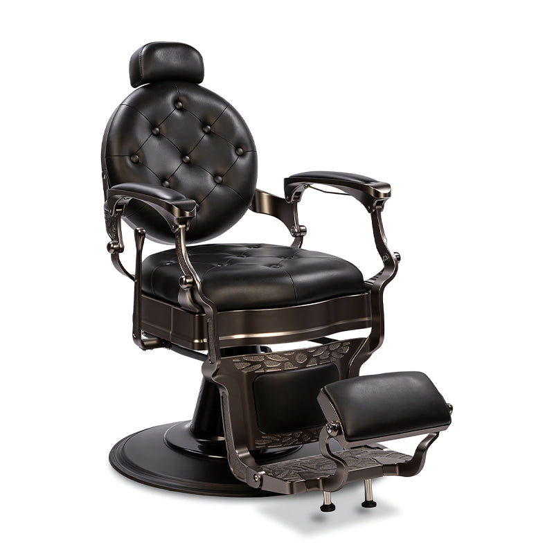 Modern vintage barber chairs and salon styling chairs with hydraulic lift and reclining features – BeautéSync professional seating collection