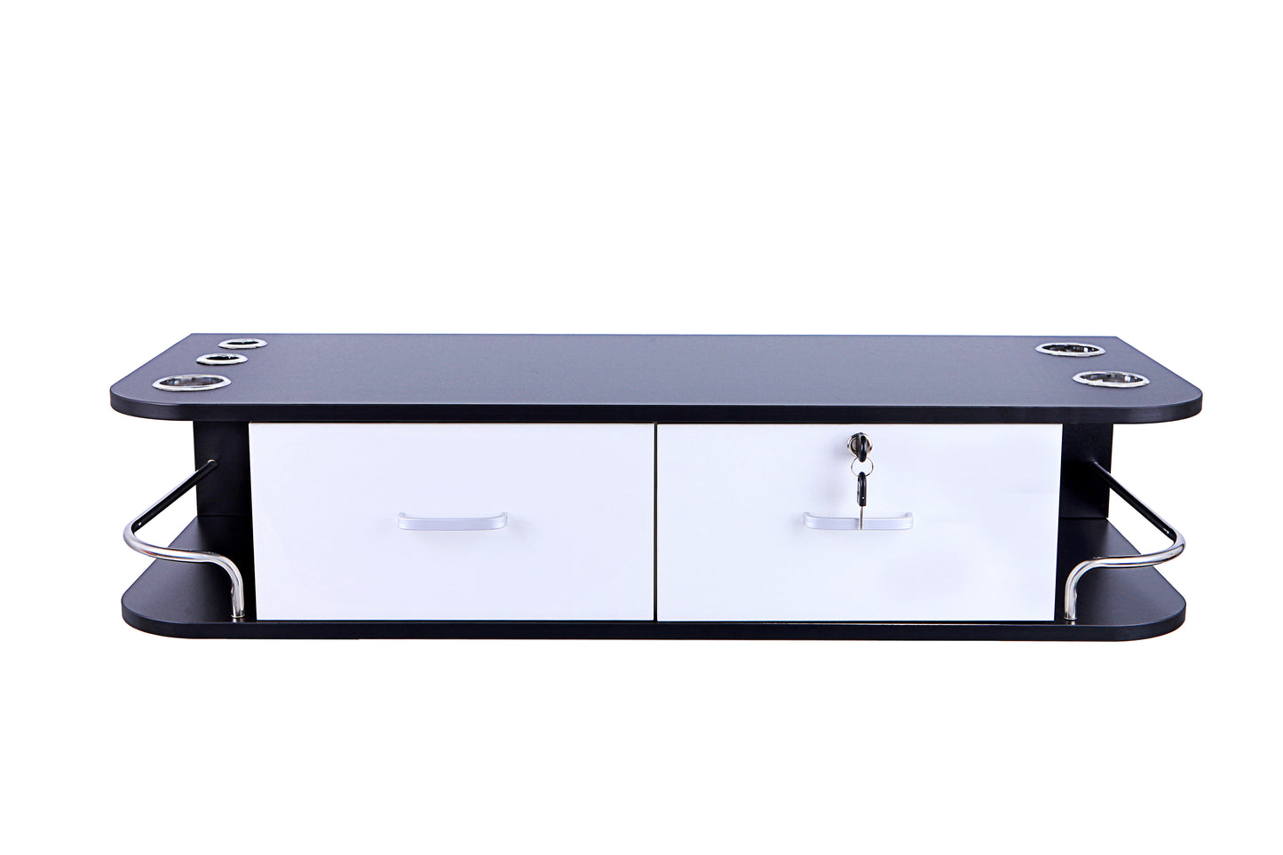 BeauteSync Wall-Mounted Salon Station, 2 Lockable Drawers, 5 Tool Racks, 30KG Load Capacity