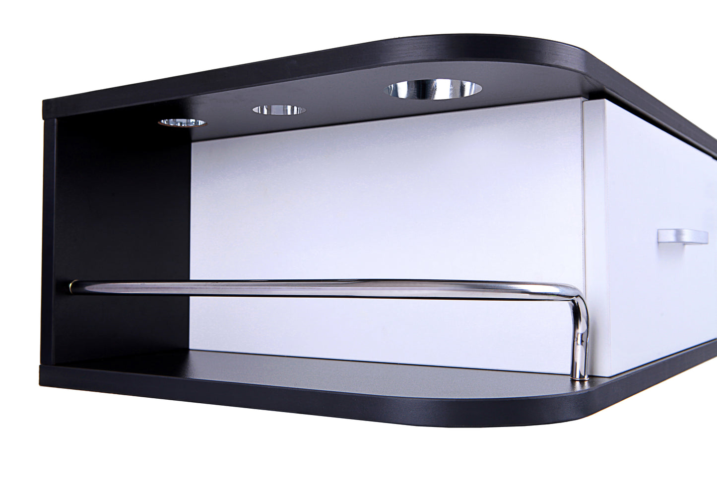 BeautéSync® Wall-Mounted Salon Station, 2 Lockable Drawers, 5 Tool Racks, 30KG Load Capacity