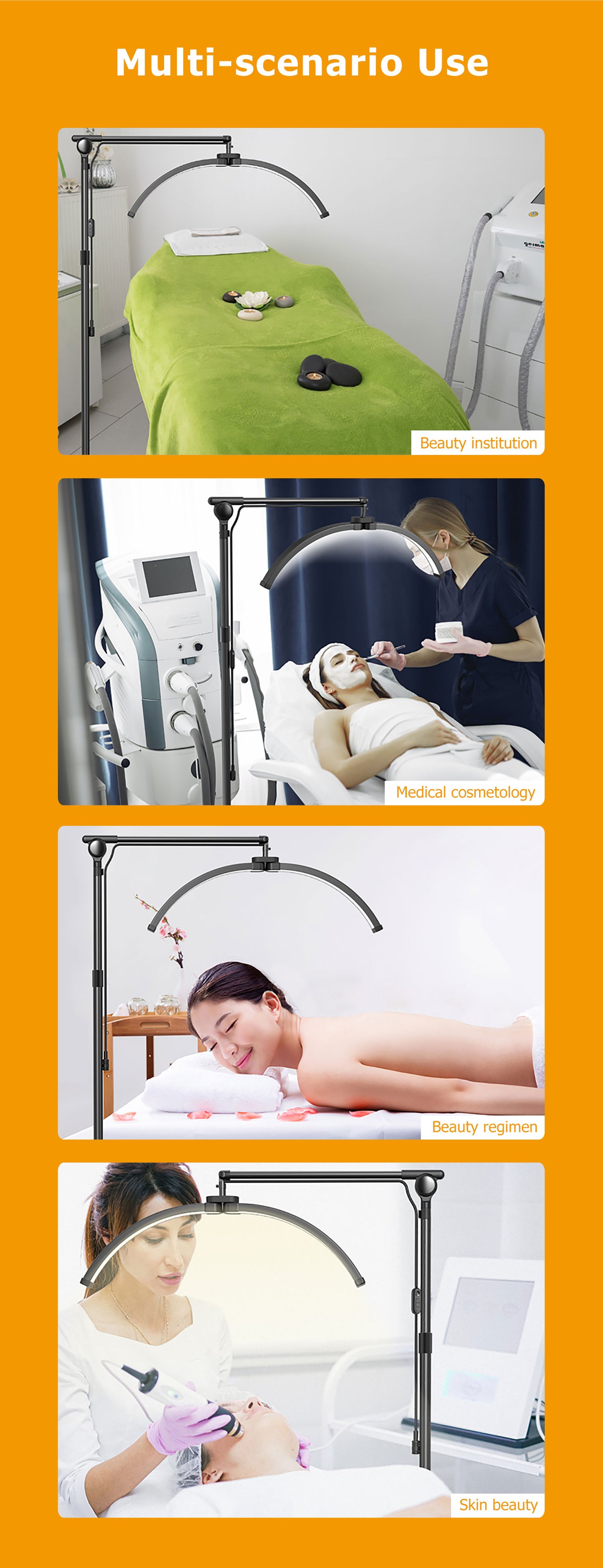 BeautéSync 28-Inch Adjustable Half Moon Beauty Light