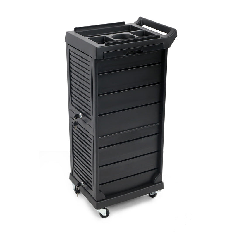hairdressing trolley closed and locked turned right