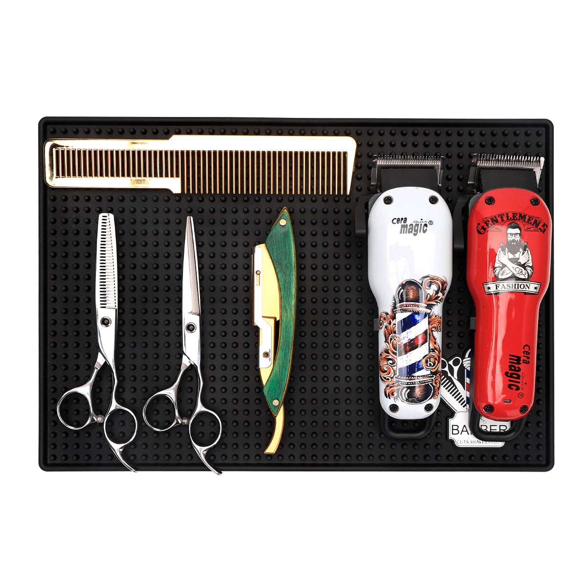silicone hairdressing mat medium with equipment top view