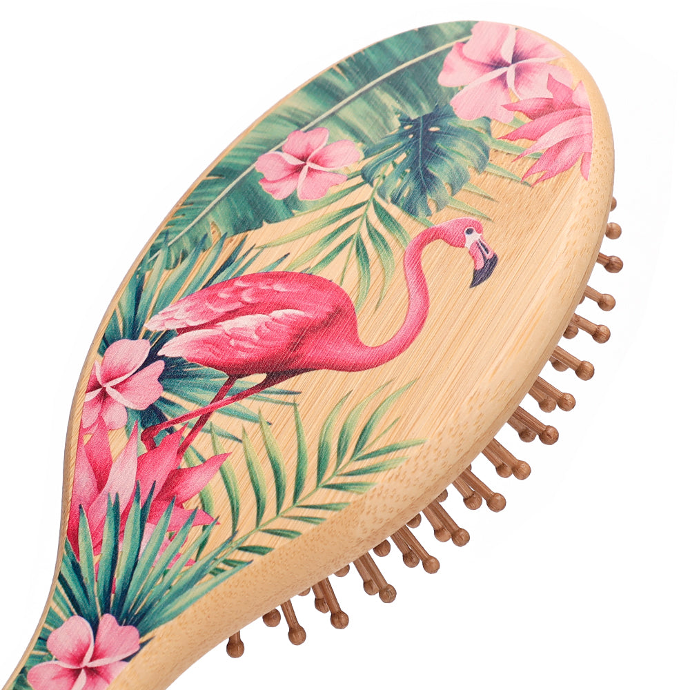 air cushion wooden medium hairbrush design closeup