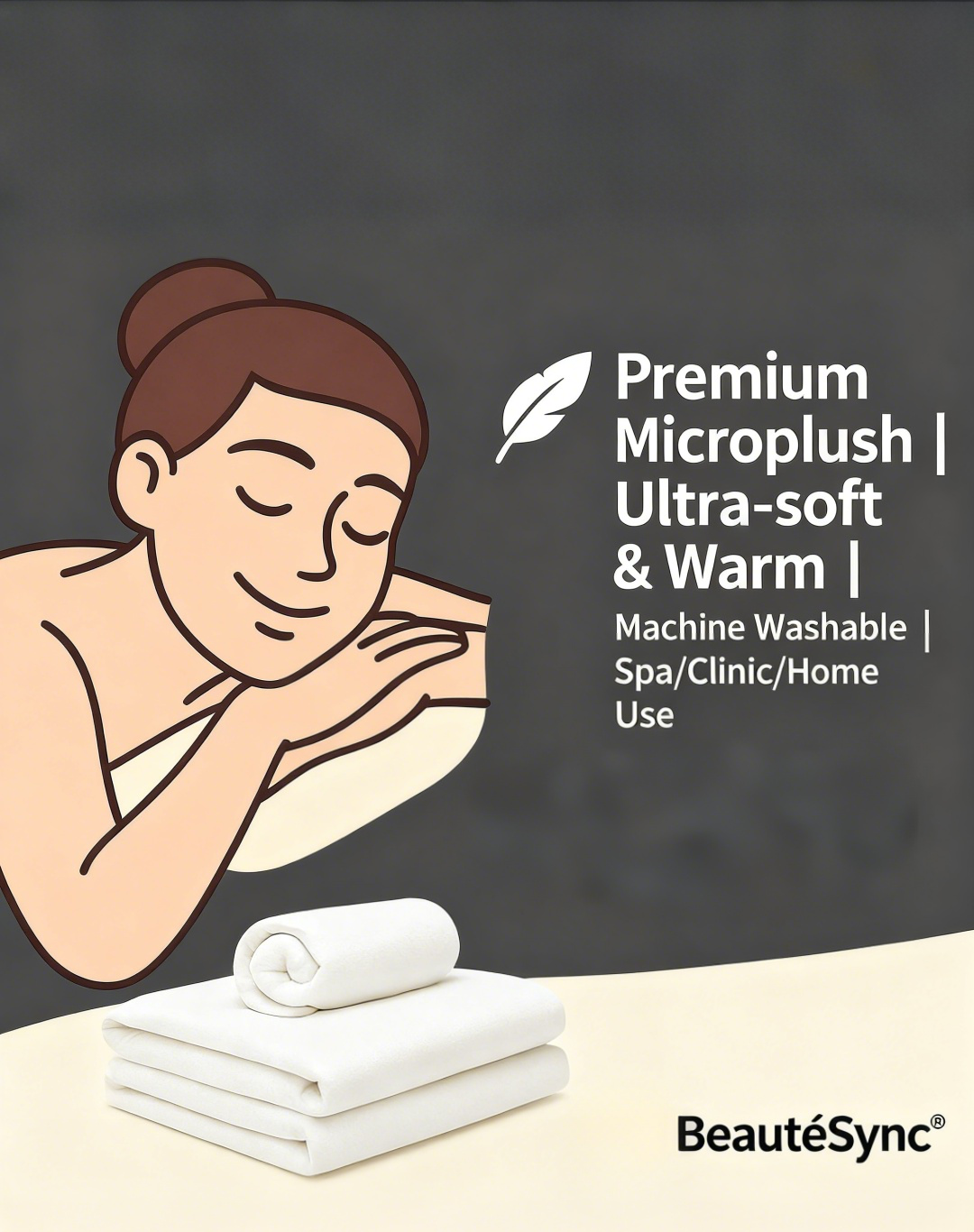 BeautéSync® Microplush Blanket – Ultra Soft & Cozy for Spa and Home