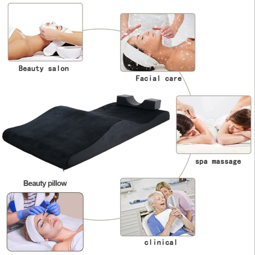 BeautéSync® High Quality Memory Foam Curved Eyelash Table Topper Massage Table Mattress