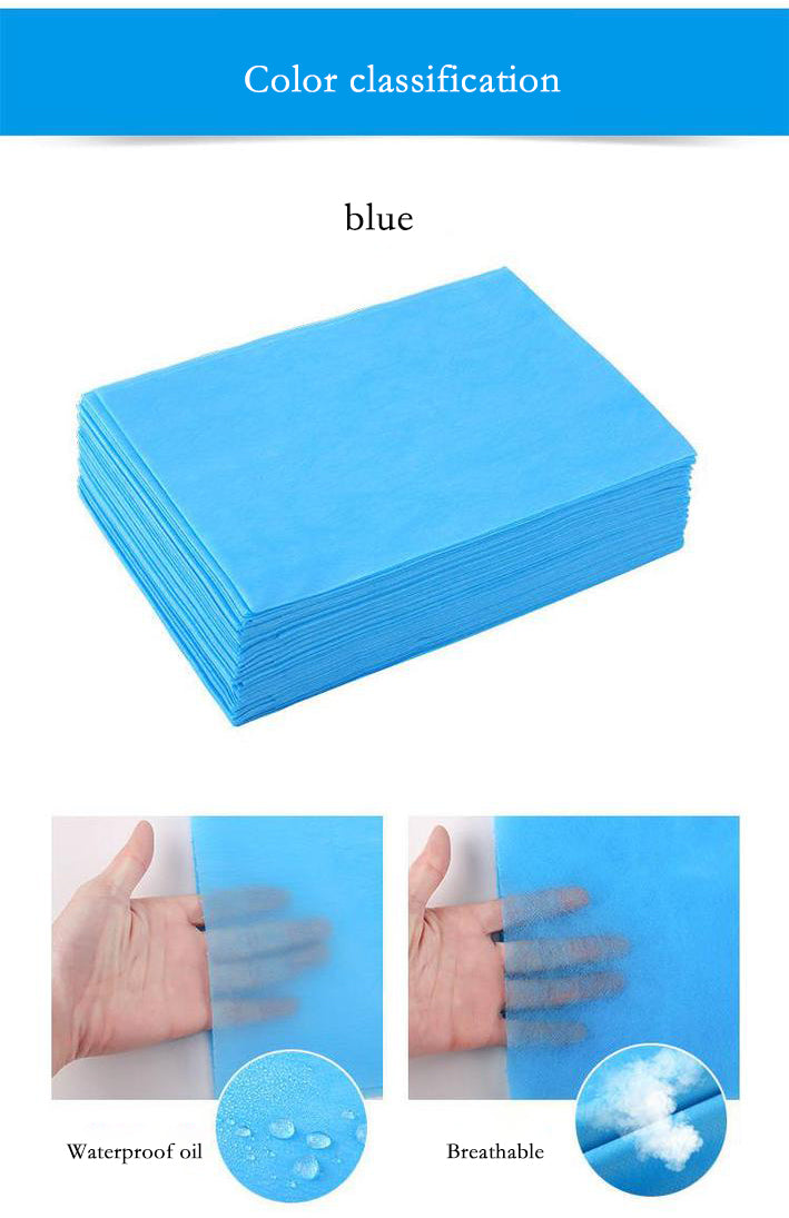 BeautéSync Disposable Non-Woven Single-Fold Massage Bed Sheets, 80x180cm, 10 Sheets per Pack, 30gsm