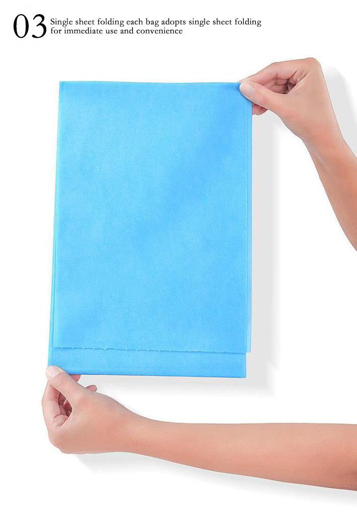 BeautéSync® Disposable Non-Woven Single-Fold Massage Bed Sheets, 80x180cm, 10 Sheets per Pack, 30gsm