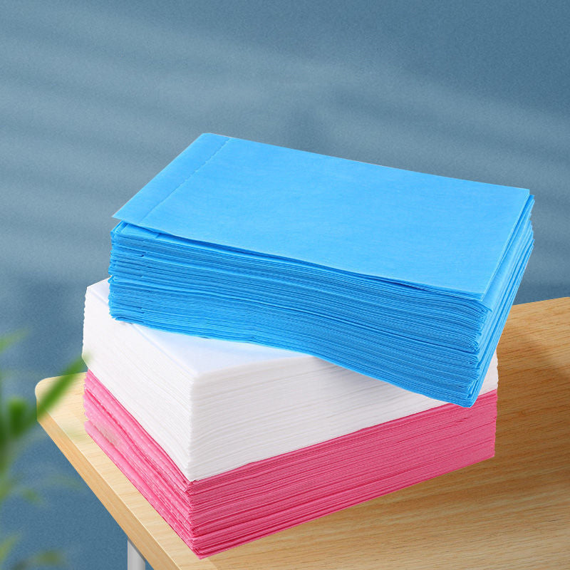 BeautéSync Disposable Non-Woven Single-Fold Massage Bed Sheets, 80x180cm, 10 Sheets per Pack, 30gsm