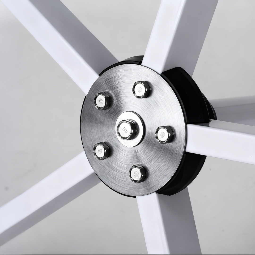 BeautéSync® LED Magnifying Lamp rolling base stand detail showing smooth mobility on multiple surfaces