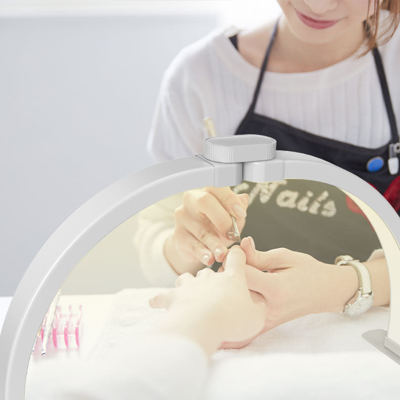 half moon nail lamp with phone holder nailcare demo