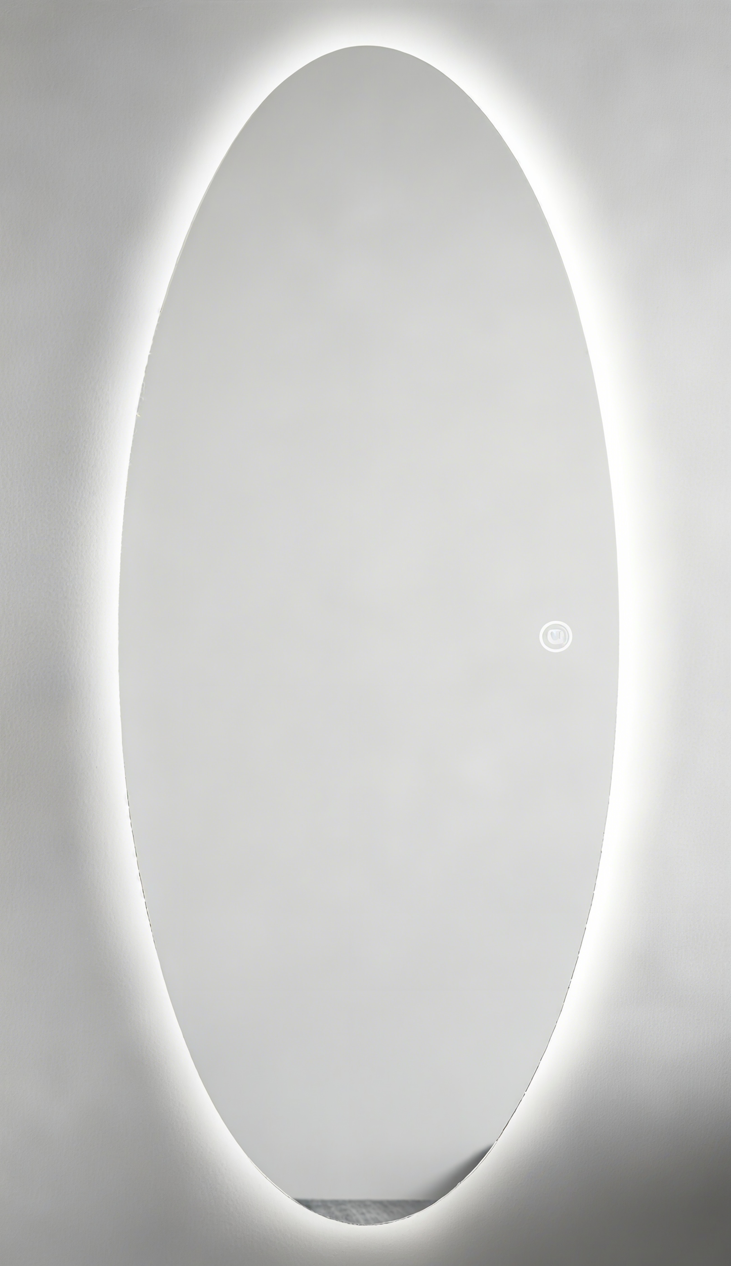 BeautéSync® Hair Salon Mirror, Oval Shape with LED Backlit Strip, Three-Color Mode