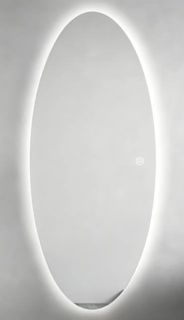 BeautéSync® Hair Salon Mirror, Oval Shape with LED Backlit Strip, Three-Color Mode