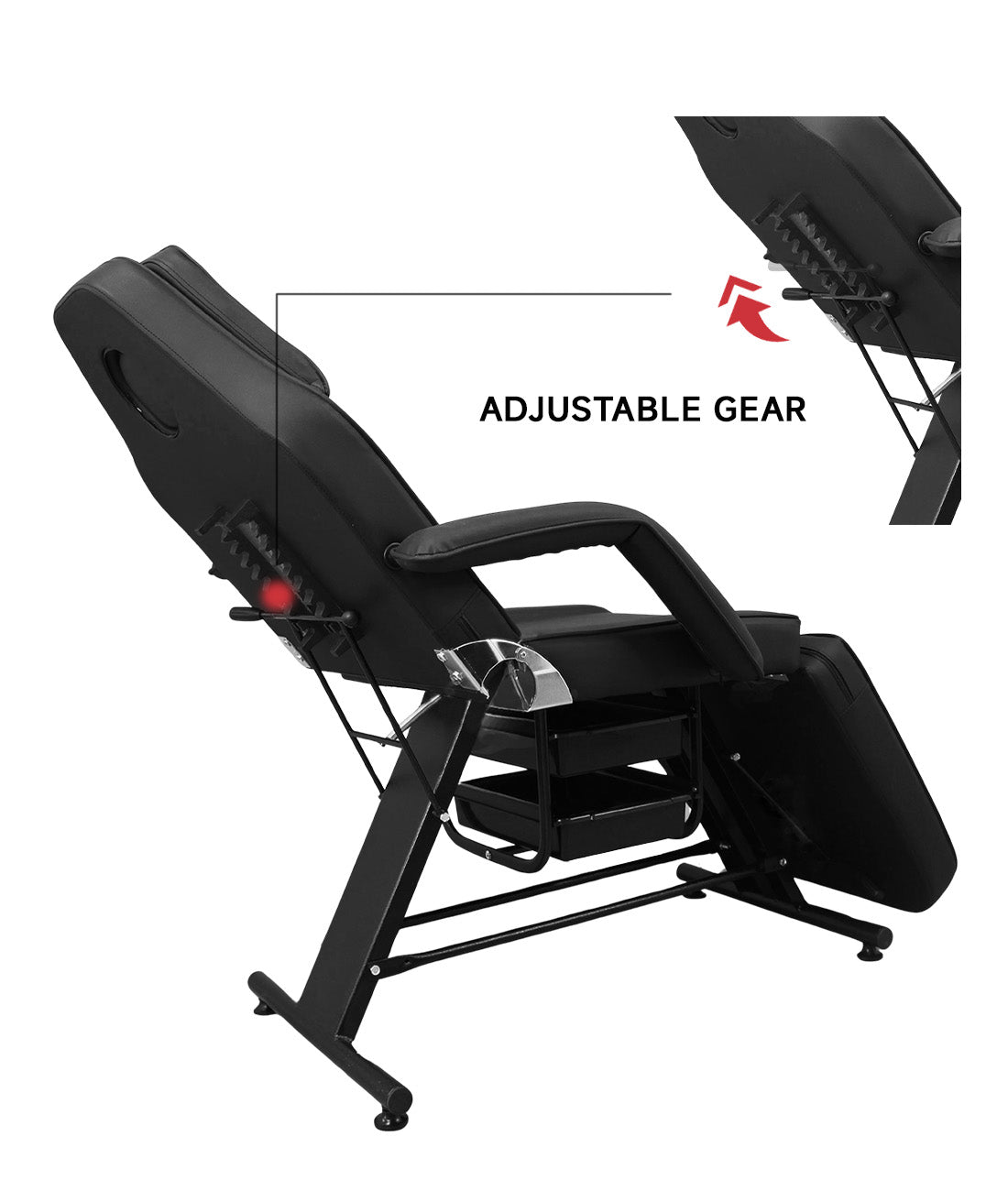 BeautéSync Multi-Function Folding Massage & Facial Bed – Adjustable Tattoo, Eyelash, and Beauty Spa Chair