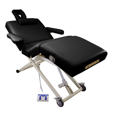 BeautéSync® Premium Professional One-Motor Four-Section Electric Beauty & Massage & Facial & Spa Treatment Bed (Black/Beige)