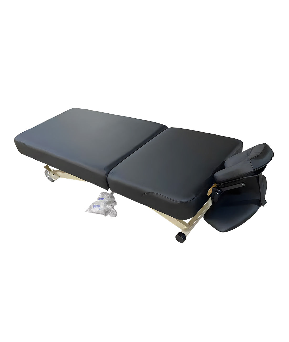 BeautéSync® Premium Professional One-Motor Two-Section Electric Beauty & Massage & Facial & Spa Treatment Bed (Black/Beige)
