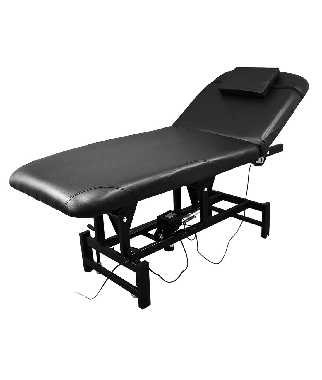 BeautéSync® One-Motor Electric Beauty Bed – Chrome Frame, Adjustable Backrest, PVC Leather, 500 lbs Capacity