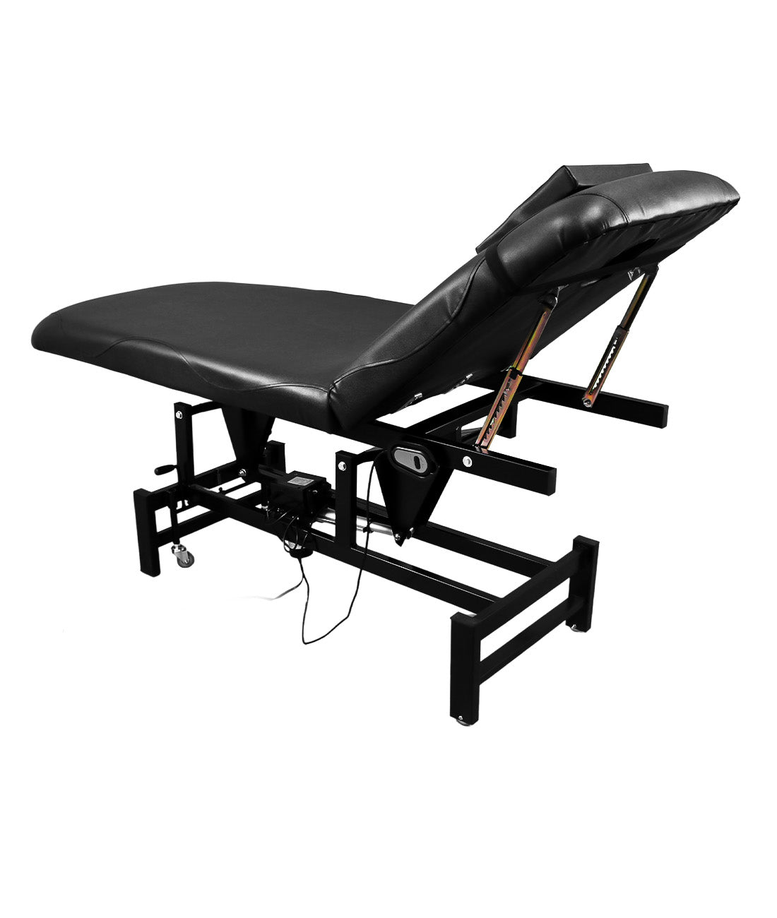 BeautéSync® One-Motor Electric Beauty Bed – Chrome Frame, Adjustable Backrest, PVC Leather, 500 lbs Capacity