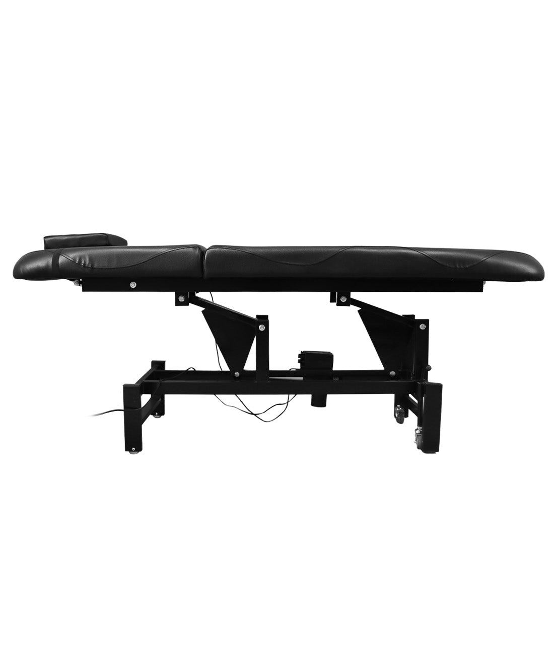 BeautéSync® One-Motor Electric Beauty Bed – Chrome Frame, Adjustable Backrest, PVC Leather, 500 lbs Capacity