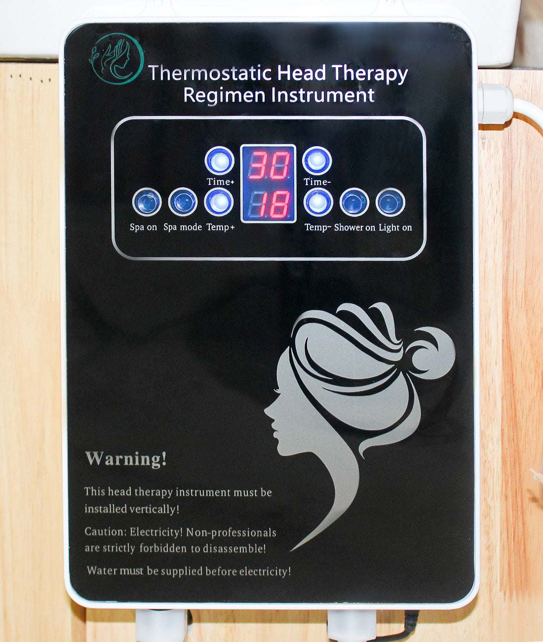 BeautéSync Professional Head Spa Shampoo Bed – Wooden Japanese Thai-Style Massage & Hair Washing Station with Steam & Foot Basin