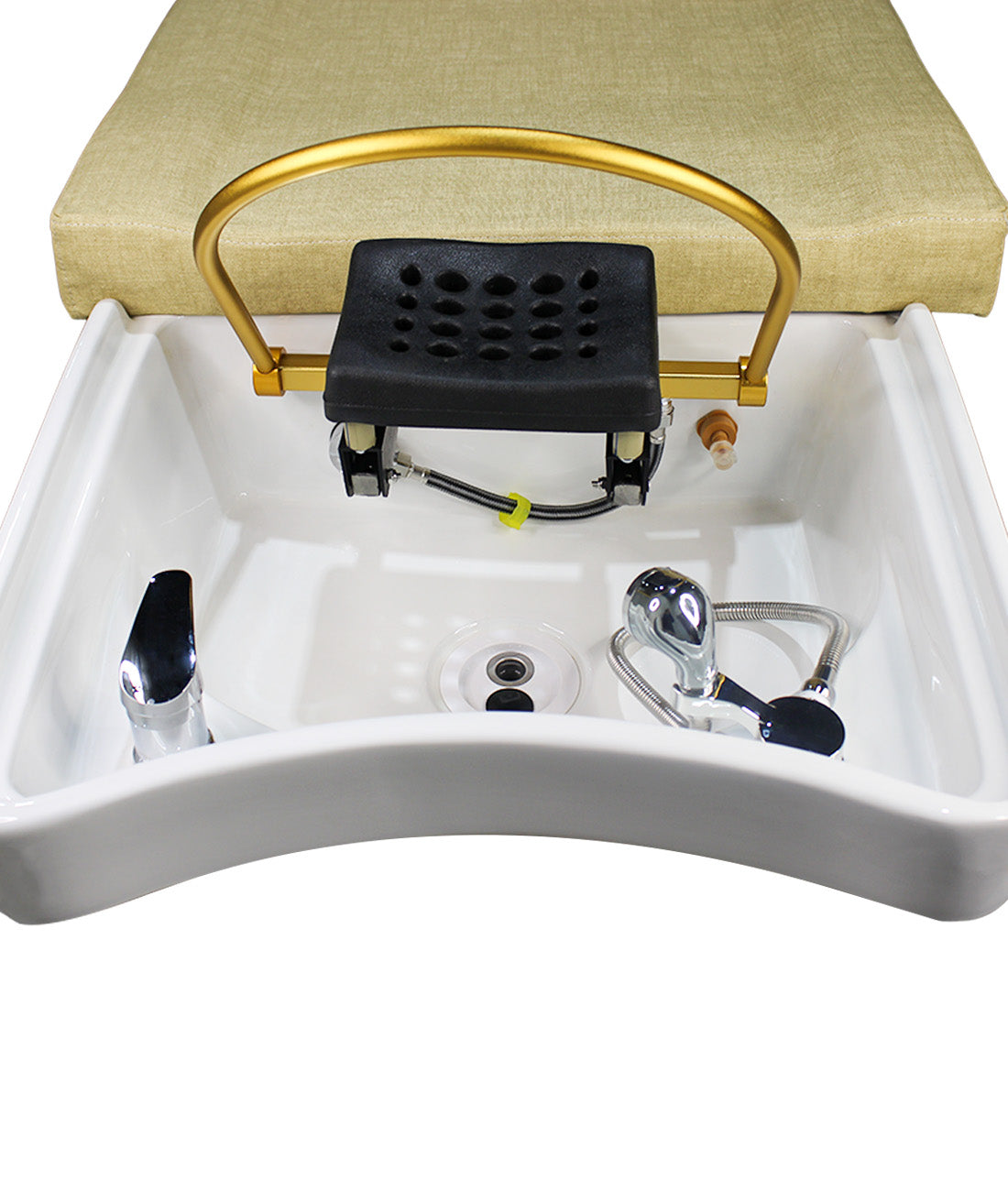 BeautéSync Professional Head Spa Shampoo Bed – Wooden Japanese Thai-Style Massage & Hair Washing Station with Steam & Foot Basin