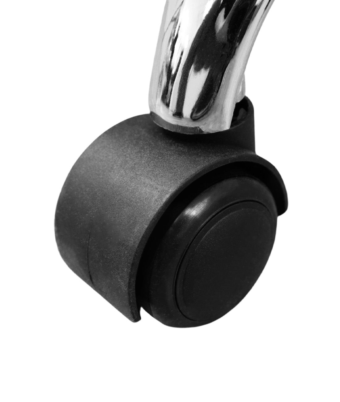 BeautéSync® Hydraulic Rolling Stool, Adjustable Height, 360° Swivel for Spa, Facial, Massage, Tattoo (Black Leather + Silver Steel Base)
