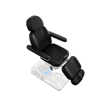 BeautéSync® Electric Aesthetic Bed top view – overhead perspective of adjustable spa and facial chair with ergonomic design and PU leather surface