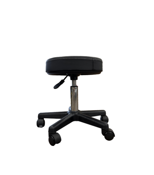 BeautéSync® Rolling Salon Stool with Adjustable Height, PU Leather Ergonomic Tattoo Massage Chair for Beauty Clinic SPA, Black