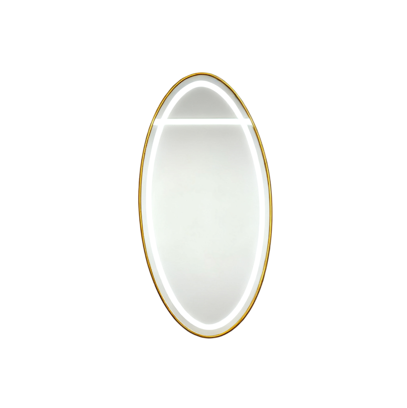 BeautéSync® Hair Salon Mirror, Oval Shape with LED Backlit Strip, aluminum alloy frame