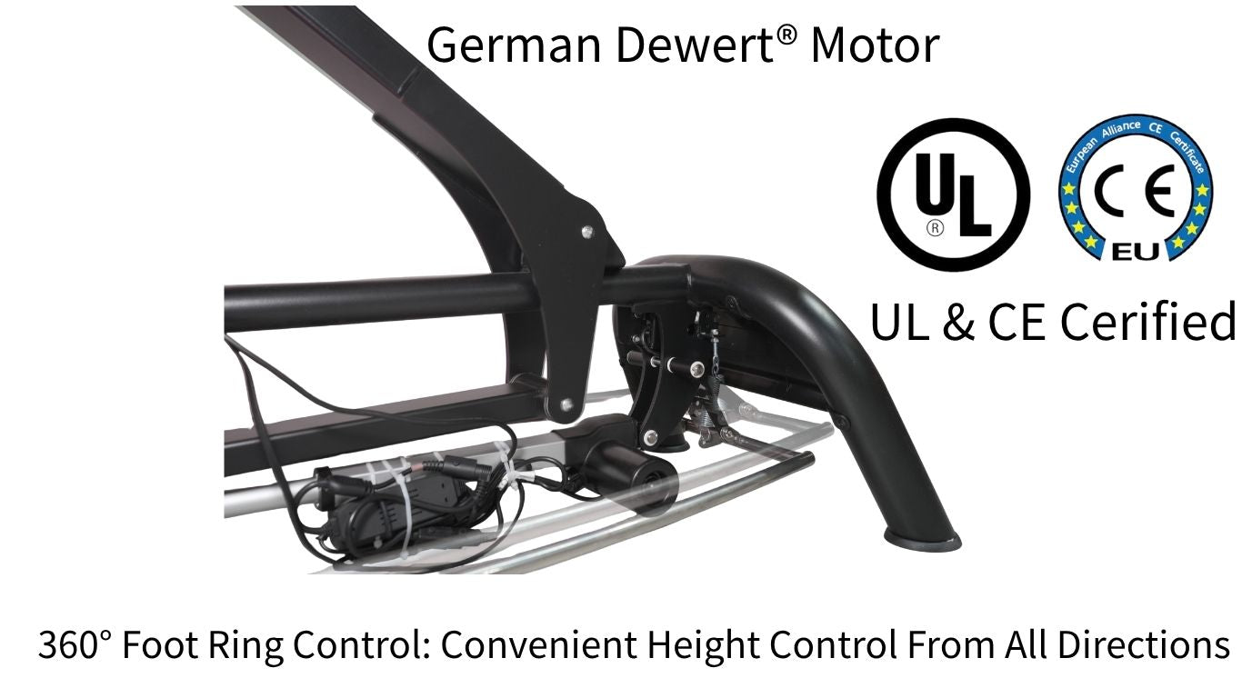 Goodwill Massage Table detail close-up of German Dewert® motor for reliable and smooth operation