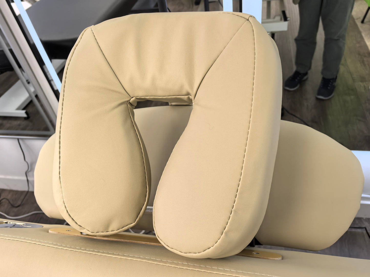 BeautéSync® Premium Professional One-Motor Two-Section Electric Beauty & Massage & Facial & Spa Treatment Bed (Black/Beige)