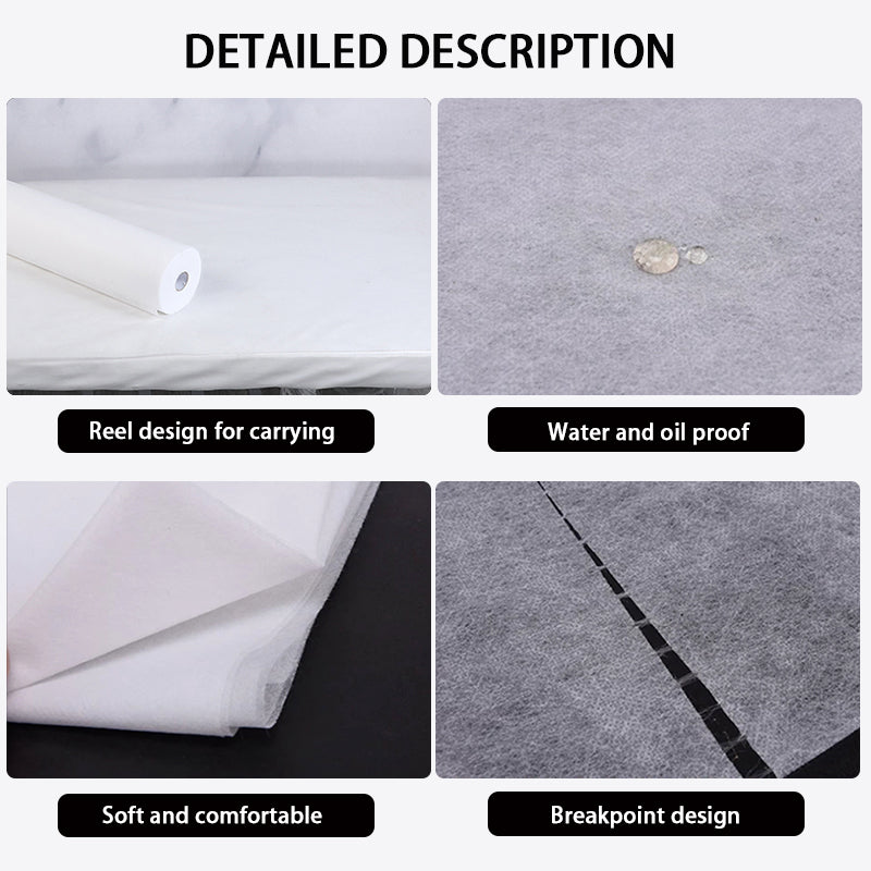 BeautéSync® Disposable Non-Woven Roll Massage Bed Sheets (50 PCS)