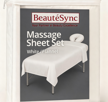 BeautéSync® Flannel Massage Sheet Set – Soft, Durable & Easy-Care for Professional Spa Use