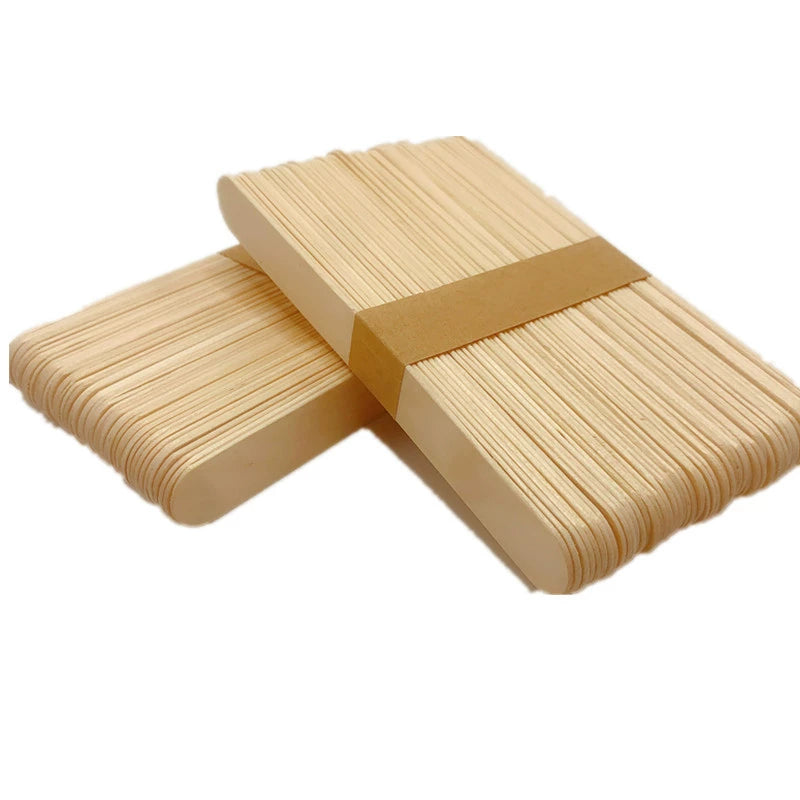 100 Pcs Large Wax Wood Body Hair Removal Stick Applicator Scraper