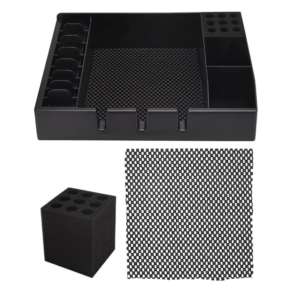 barber tool tray assembled with parts