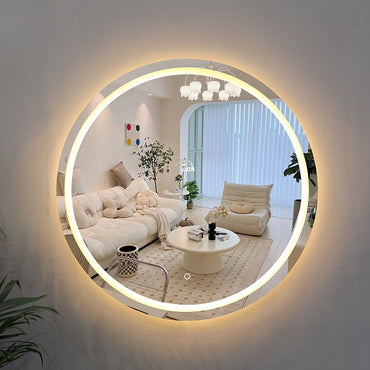 LED mirror silver circle