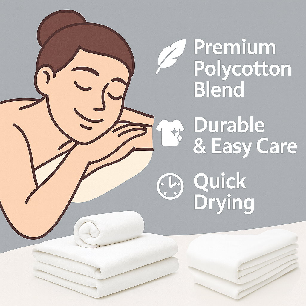 BeautéSync® Flannel Massage Sheet Set – Soft, Durable & Easy-Care for Professional Spa Use