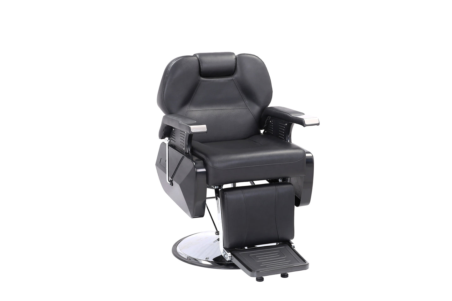 black premium barber chair overall