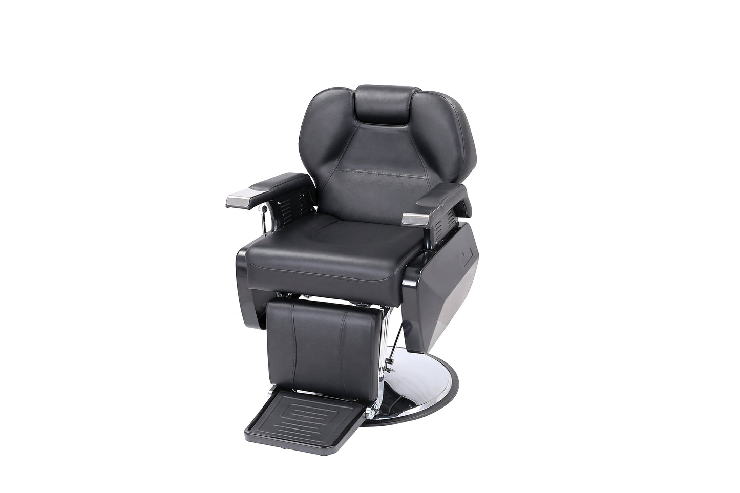 black premium barber chair slight left