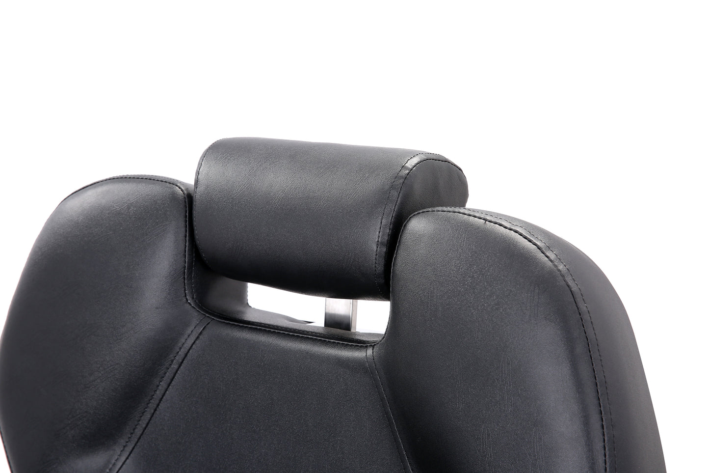 black premium barber chair slightly extended headrest