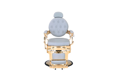 grey and gold barber chair front
