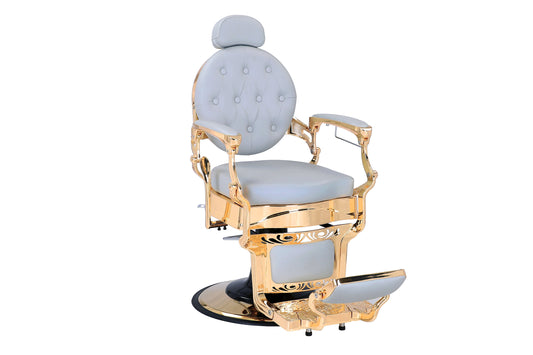 grey and gold barber chair overall