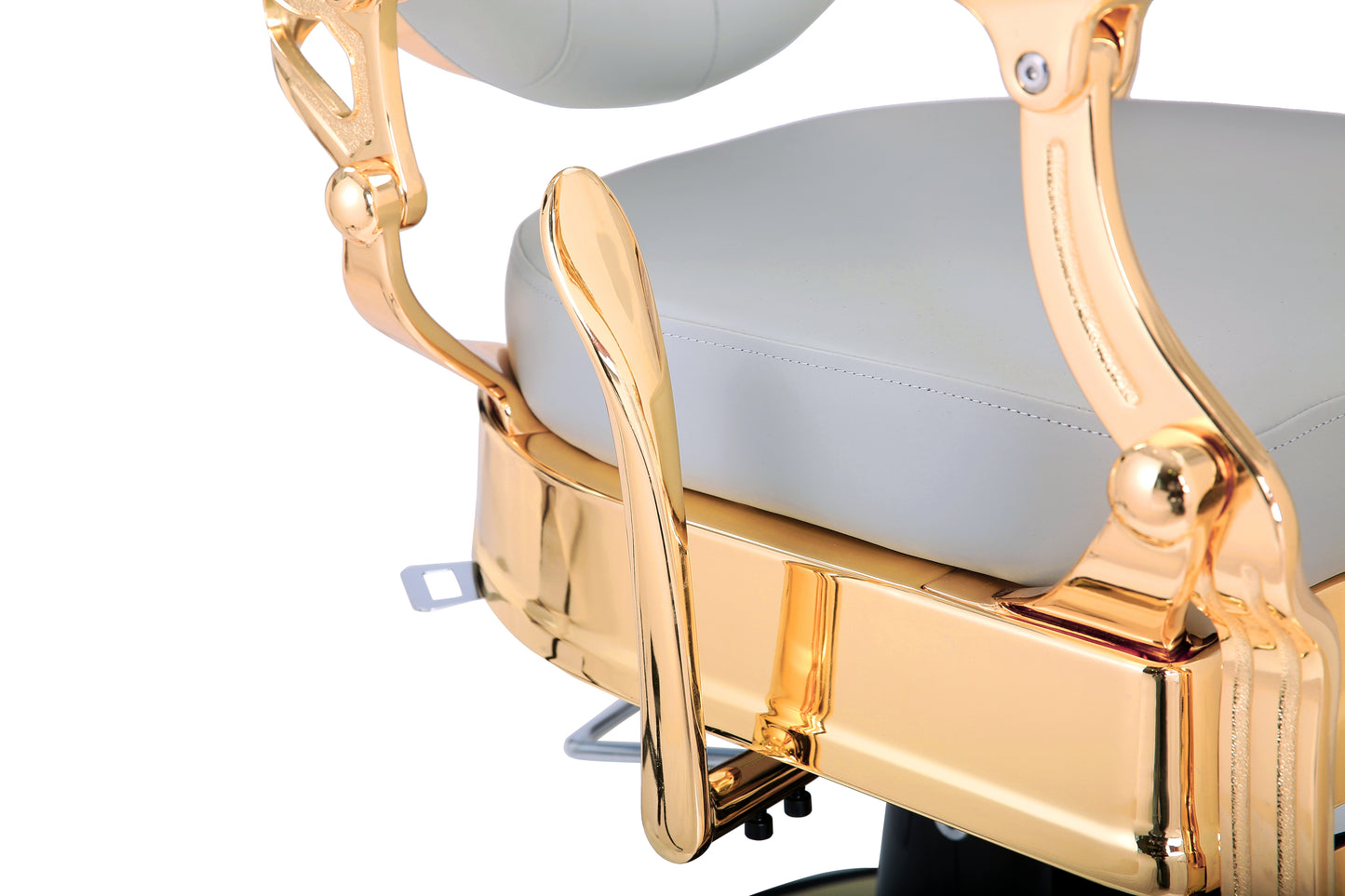 grey and gold barber chair lever