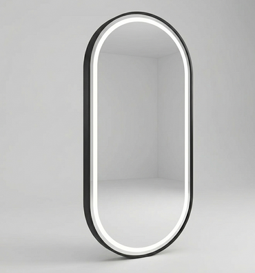 BeautéSync® Oval LED Wall Mirror – Front-Lit 120×60 cm, Vertical/Horizontal Mount (110V Salon & Home Ready)