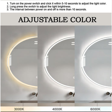 BeautéSync® 120×120cm Round LED Mirror – Backlit Wall-Mounted Vanity Mirror, 47.2" Large Circle Design