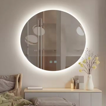 BeautéSync® 120×120cm Round LED Mirror – Backlit Wall-Mounted Vanity Mirror, 47.2" Large Circle Design