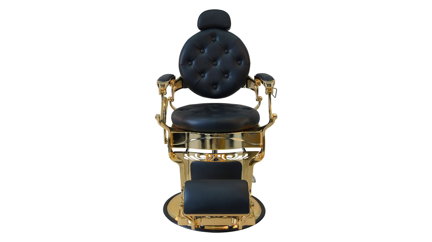 gold barber chair front