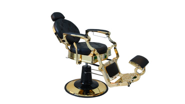 gold barber chair reclined