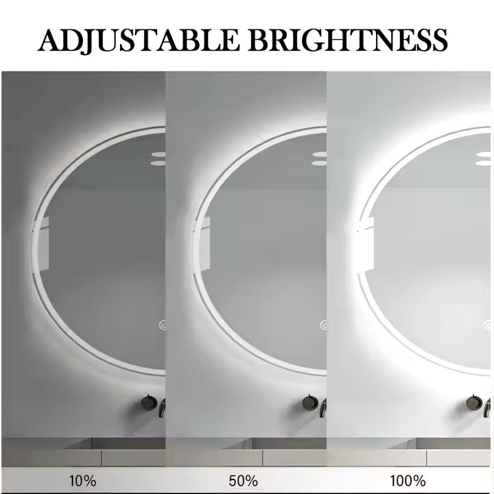 BeautéSync® 120×120cm Round LED Mirror – Backlit Wall-Mounted Vanity Mirror, 47.2" Large Circle Design
