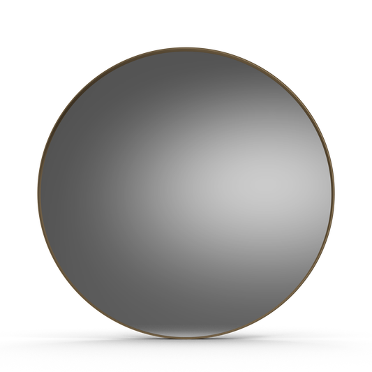 Round LED mirror in minimalist lash studio