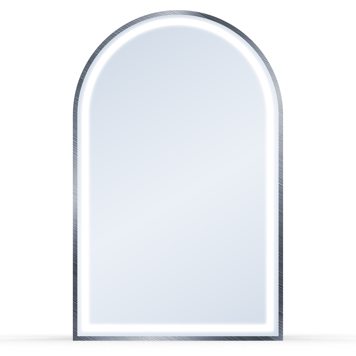 BeautéSync® Freestanding Arch LED Salon Mirror – HD Glass, 3-Color Lighting, Aluminum Frame